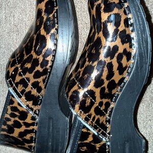 Dansko Leopard Print Mules with Black Soles